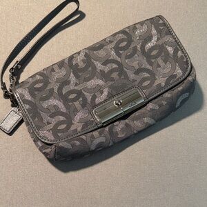 Coach Monogram Gray Clutch